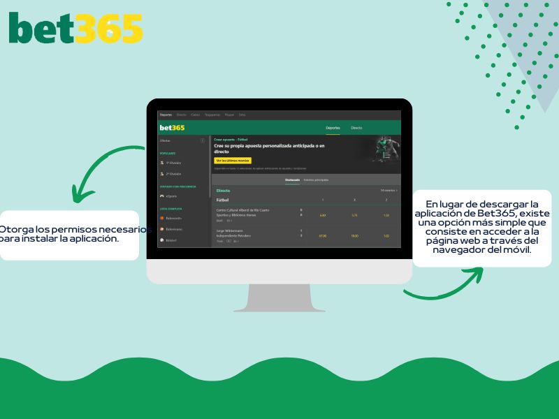 Sitio web móvil de Bet365