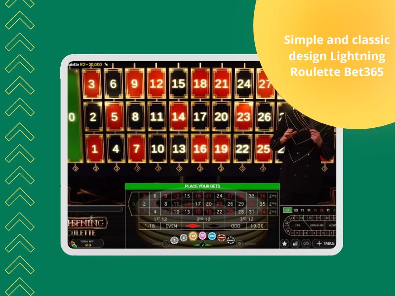 Einfaches und klassisches Design von Bet365 Lightning Roulette