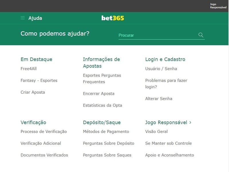 Perguntas Frequentes Bet365